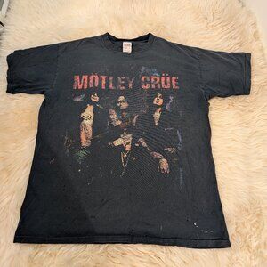 anvil Vintage Men's Motley Crue Red White & Crue Tour-2005 Pullover T-Shirt Sz L